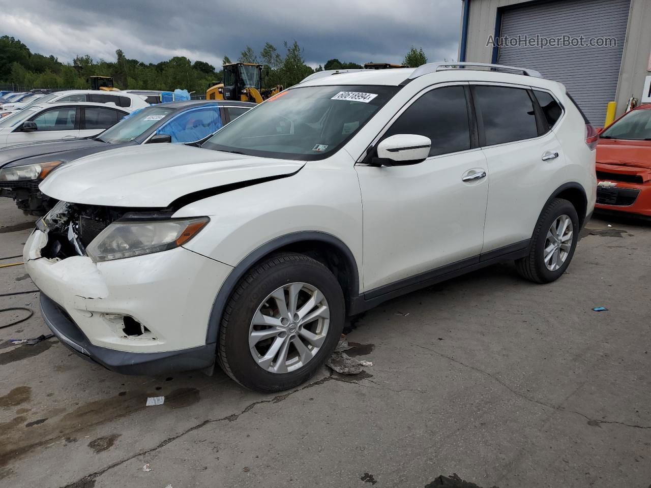 2016 Nissan Rogue S White vin: KNMAT2MV7GP643041