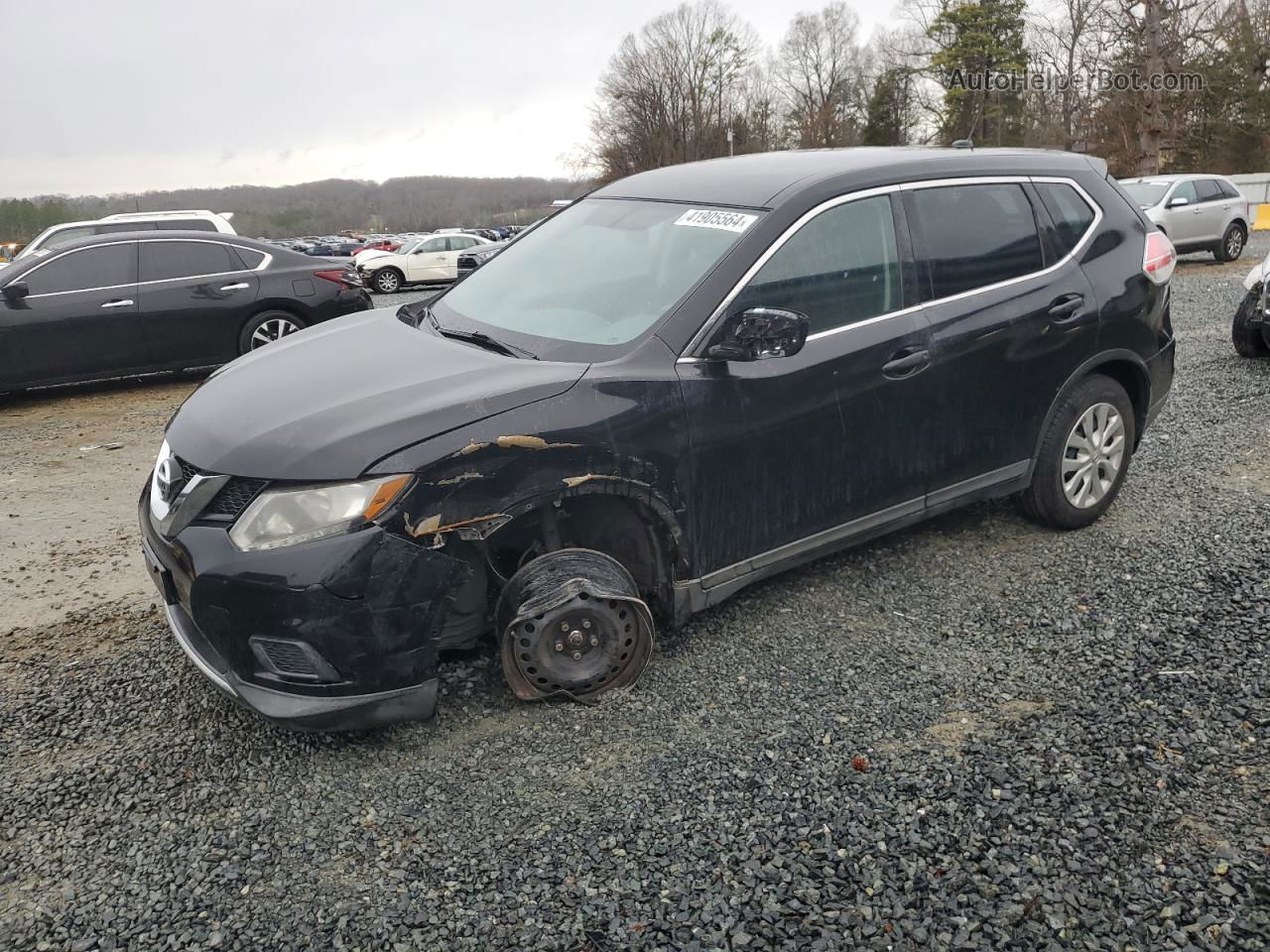 2016 Nissan Rogue S Black vin: KNMAT2MV7GP651592