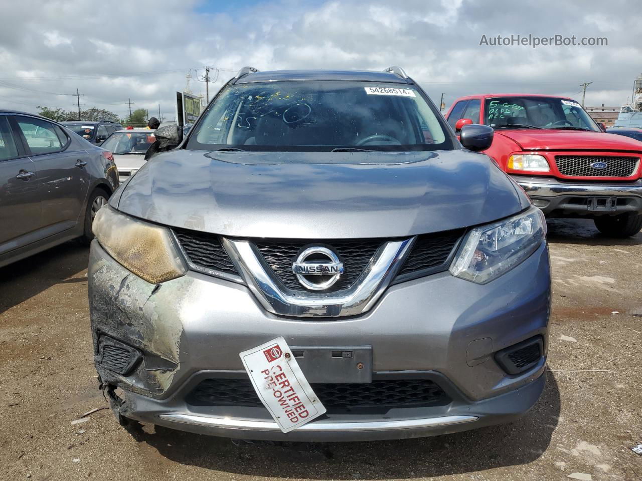 2016 Nissan Rogue S Gray vin: KNMAT2MV7GP659370