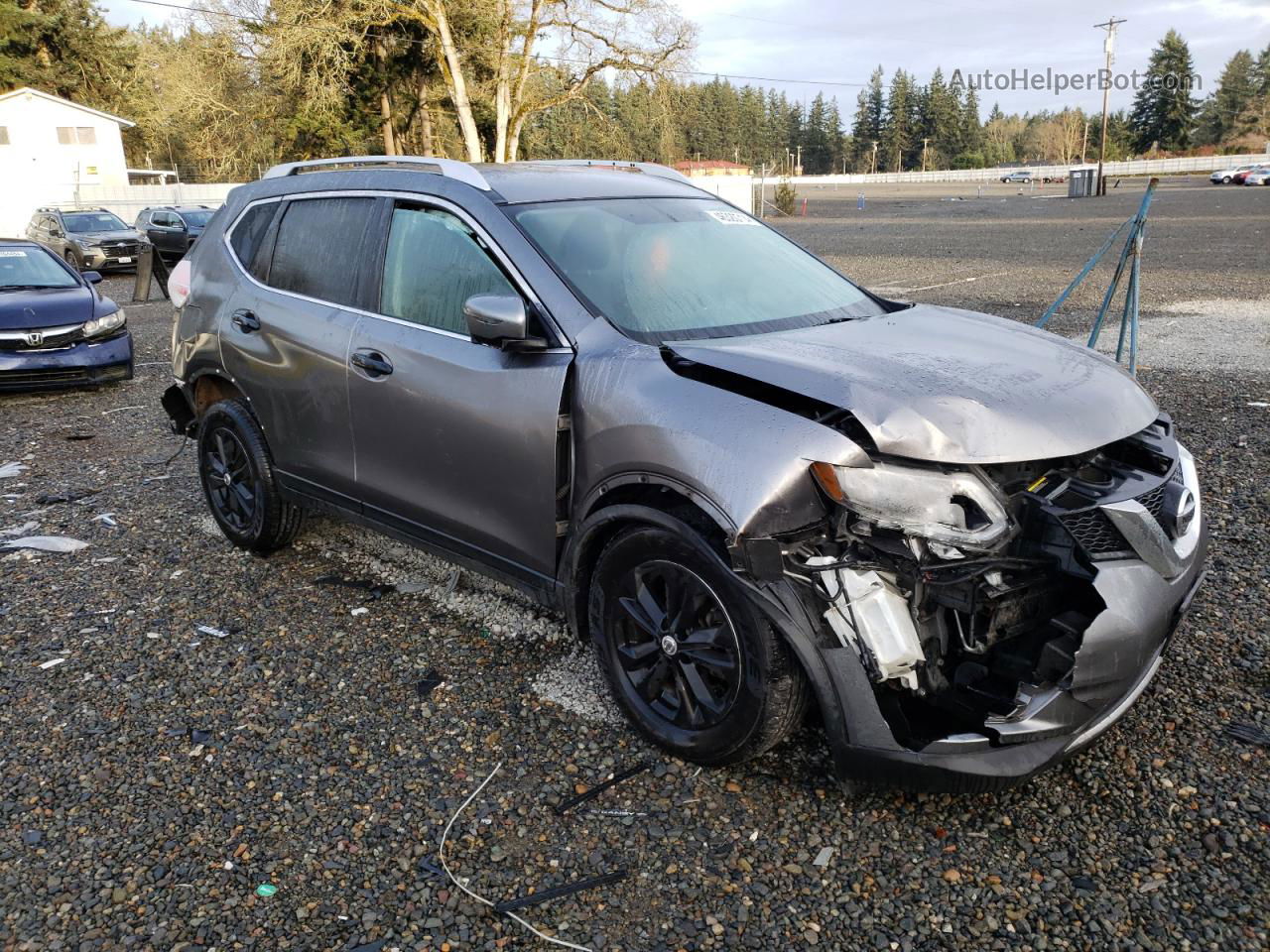 2016 Nissan Rogue S Gray vin: KNMAT2MV7GP683121