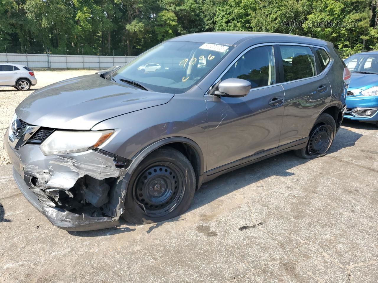 2016 Nissan Rogue S Gray vin: KNMAT2MV8GP599096