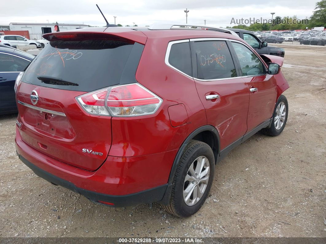 2016 Nissan Rogue Sv Красный vin: KNMAT2MV8GP636311