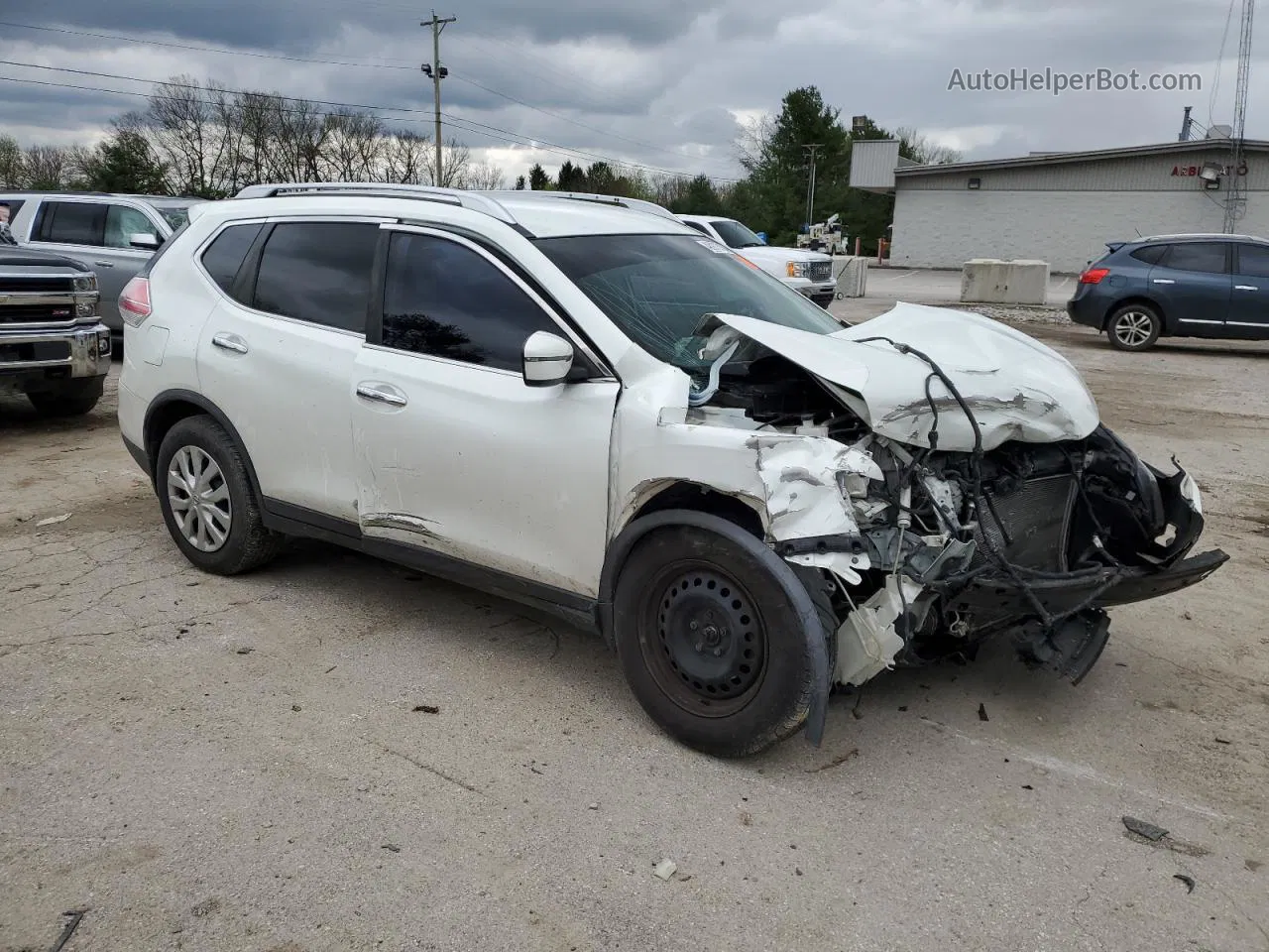 2016 Nissan Rogue S White vin: KNMAT2MV8GP676999