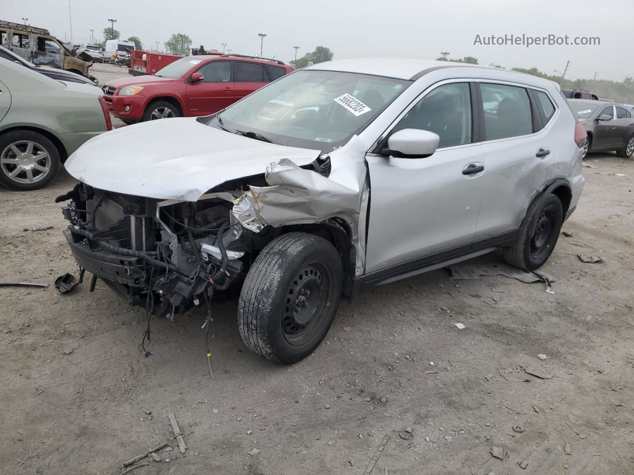 2018 Nissan Rogue S Silver vin: KNMAT2MV8JP614414