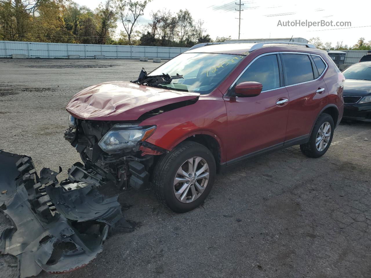 2016 Nissan Rogue S Maroon vin: KNMAT2MV9GP706043