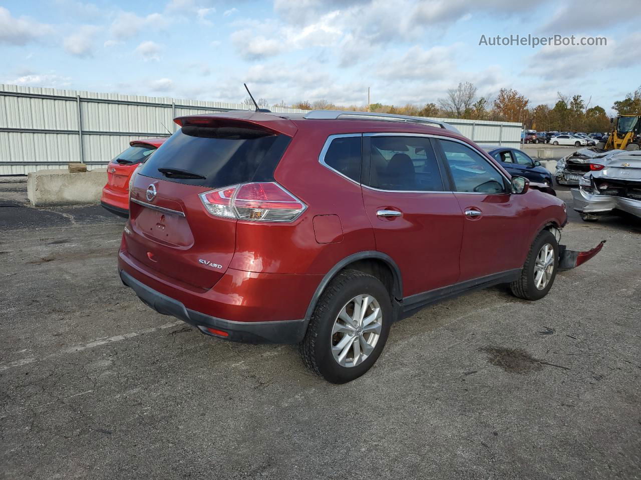 2016 Nissan Rogue S Maroon vin: KNMAT2MV9GP706043