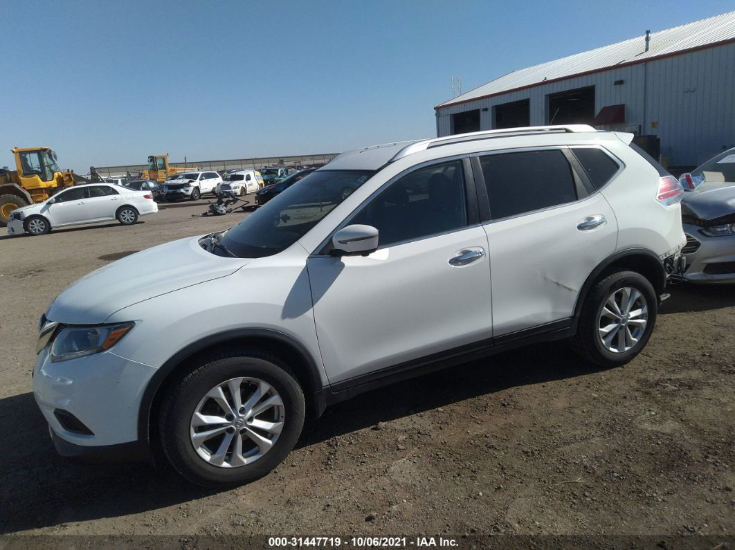 2016 Nissan Rogue Sv White vin: KNMAT2MV9GP715213