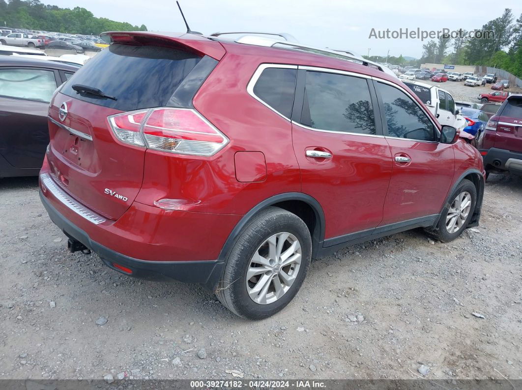 2016 Nissan Rogue Sv Красный vin: KNMAT2MV9GP730956