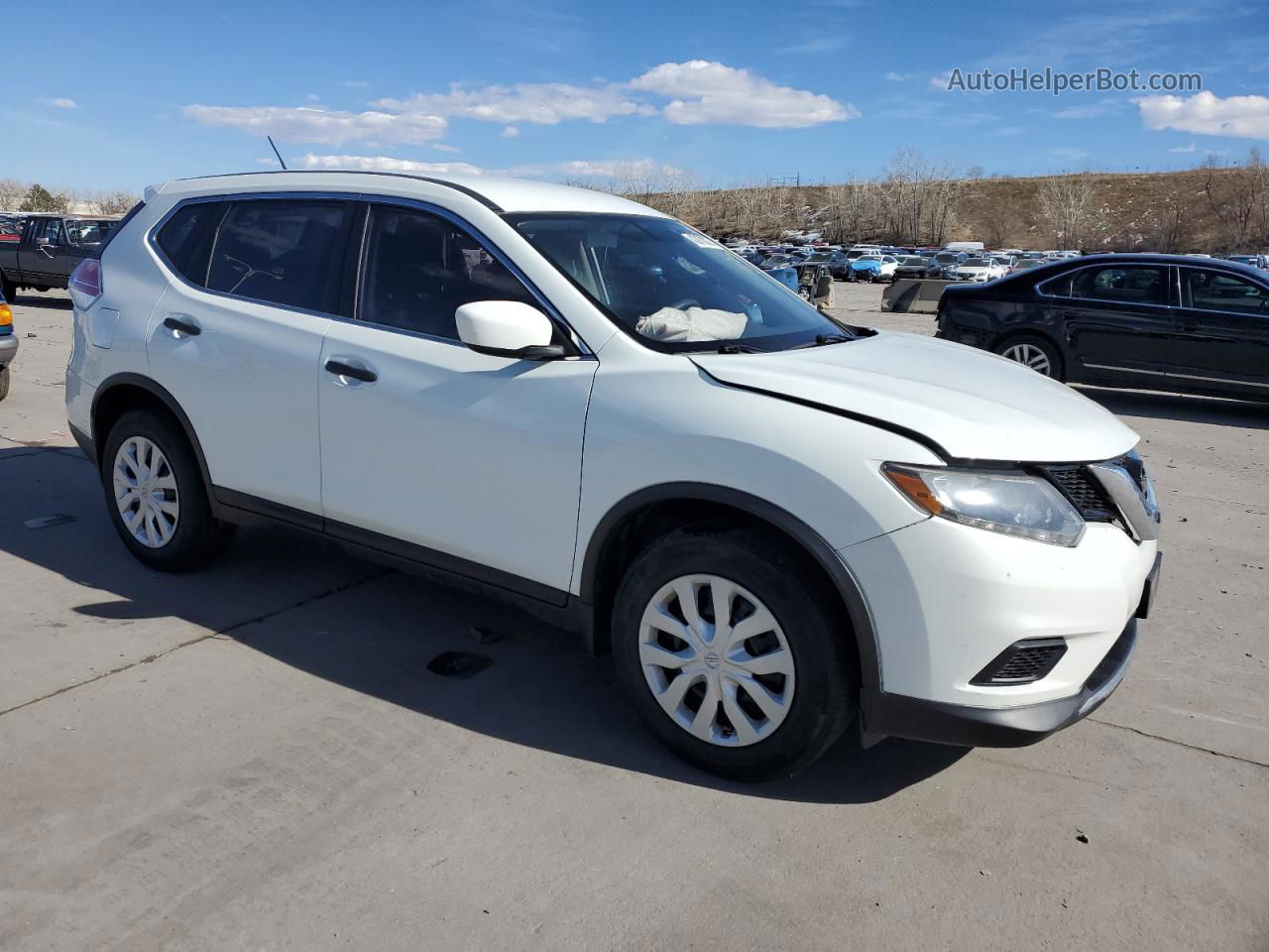 2016 Nissan Rogue S White vin: KNMAT2MVXGP593817