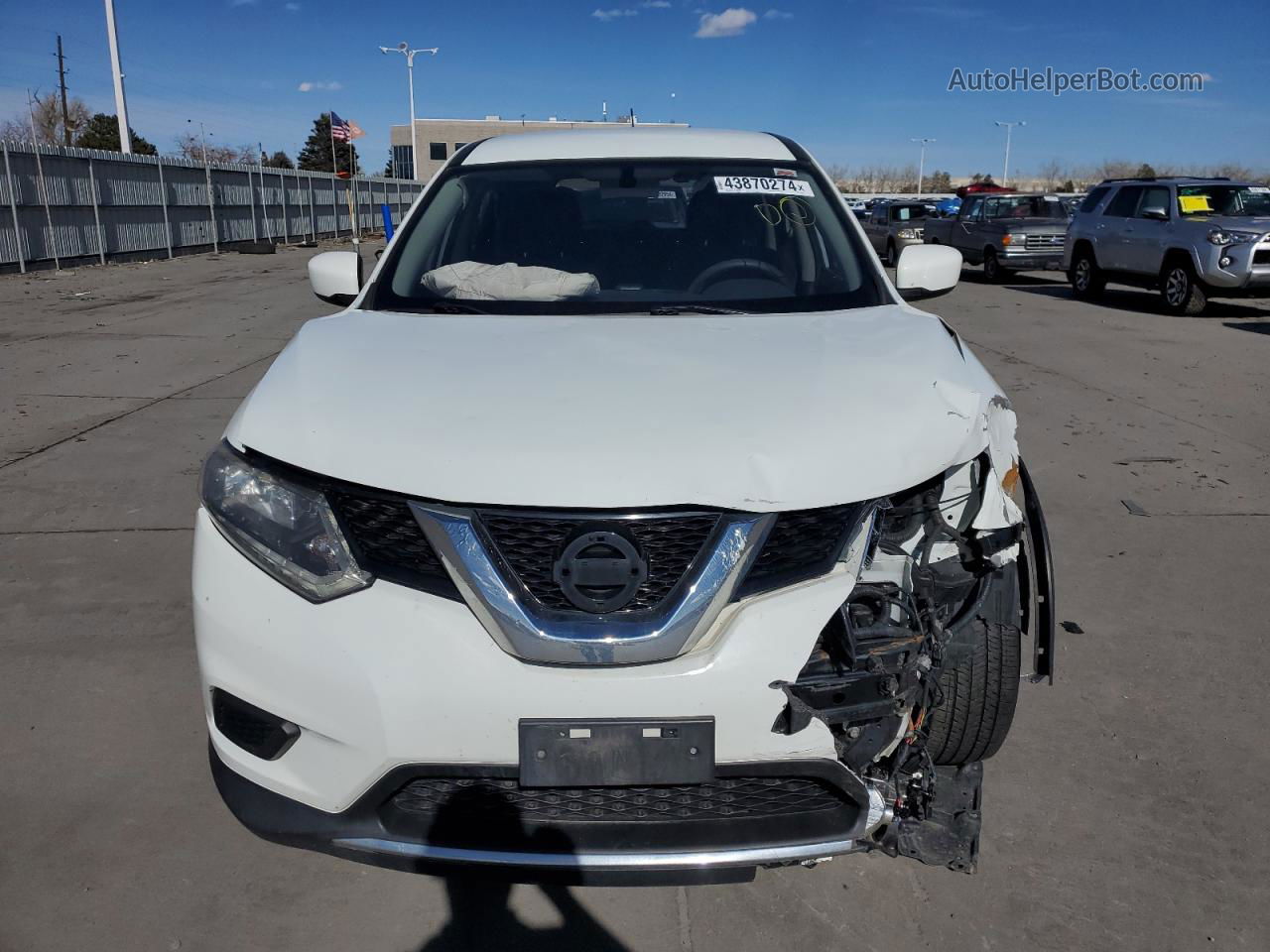 2016 Nissan Rogue S Белый vin: KNMAT2MVXGP593817