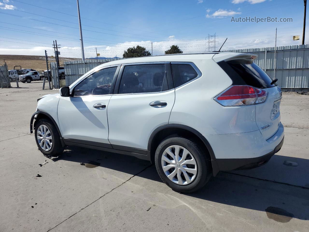 2016 Nissan Rogue S White vin: KNMAT2MVXGP593817