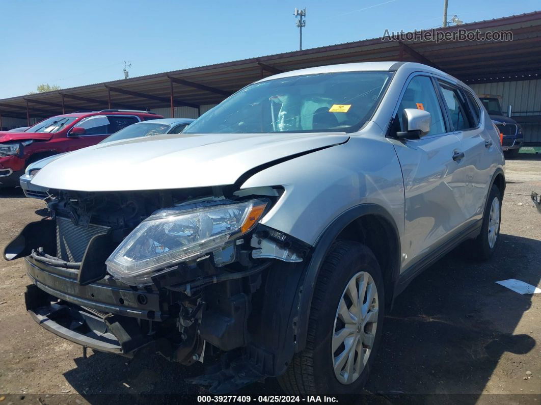 2016 Nissan Rogue S Silver vin: KNMAT2MVXGP620921