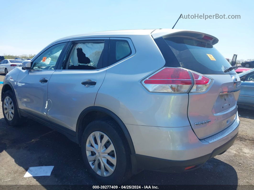 2016 Nissan Rogue S Silver vin: KNMAT2MVXGP620921