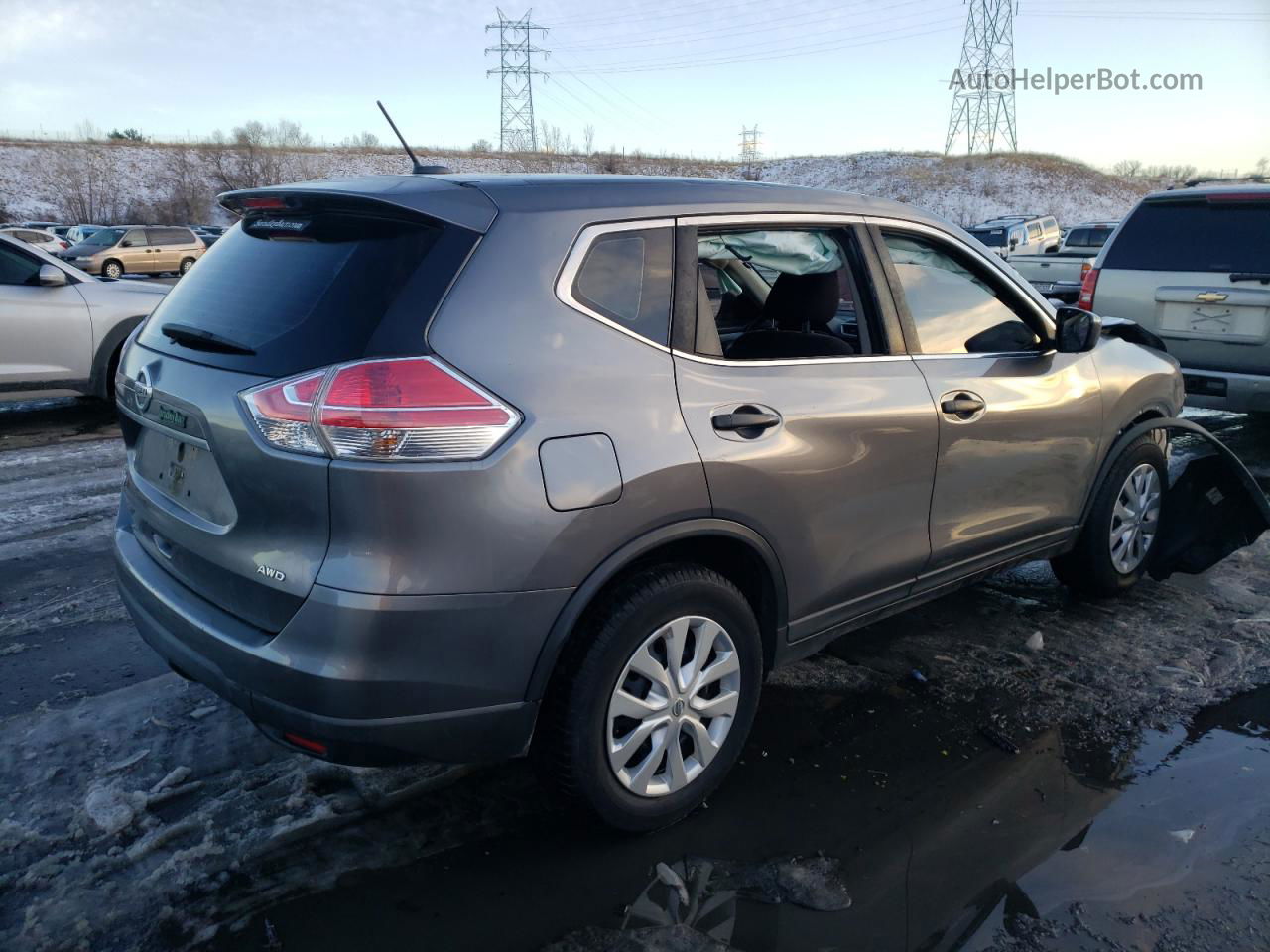 2016 Nissan Rogue S Gray vin: KNMAT2MVXGP681332