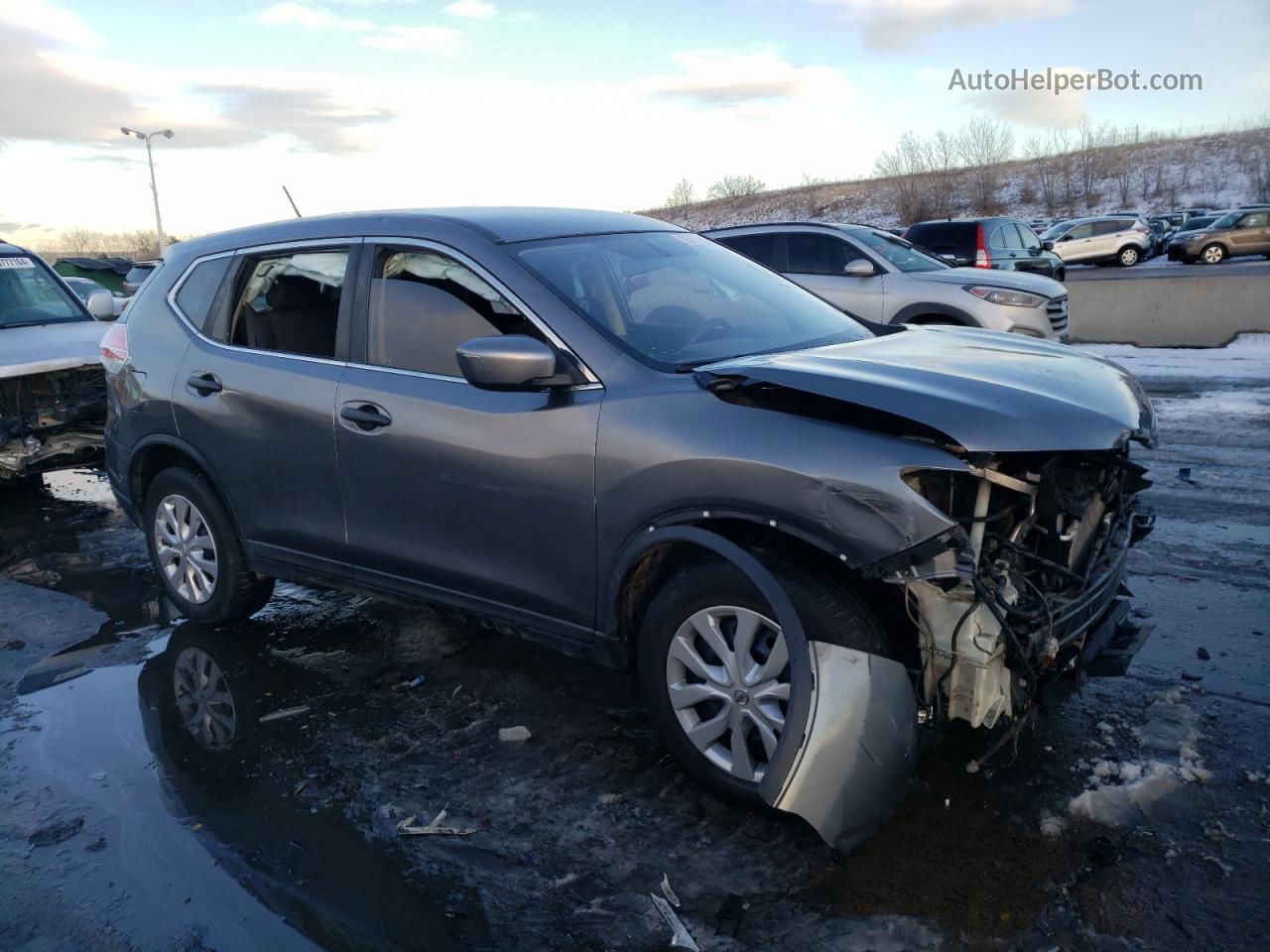 2016 Nissan Rogue S Gray vin: KNMAT2MVXGP681332