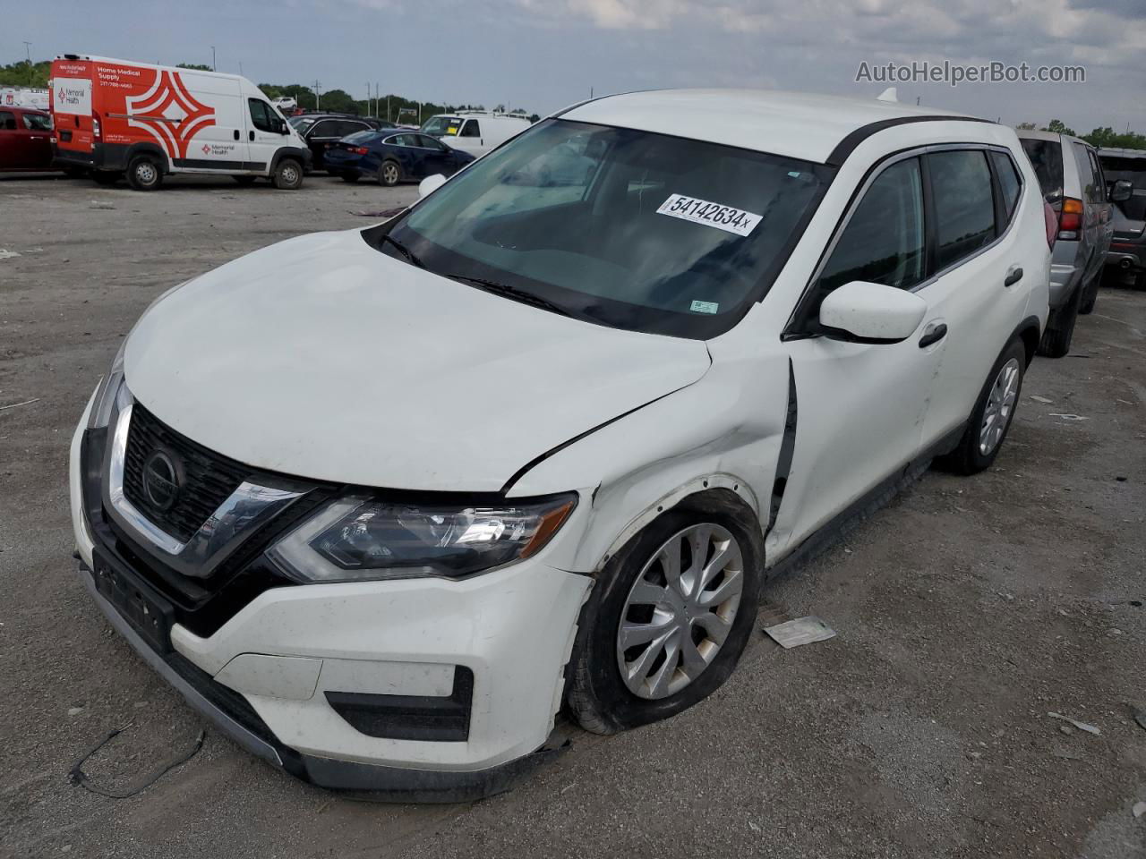 2018 Nissan Rogue S White vin: KNMAT2MVXJP554152