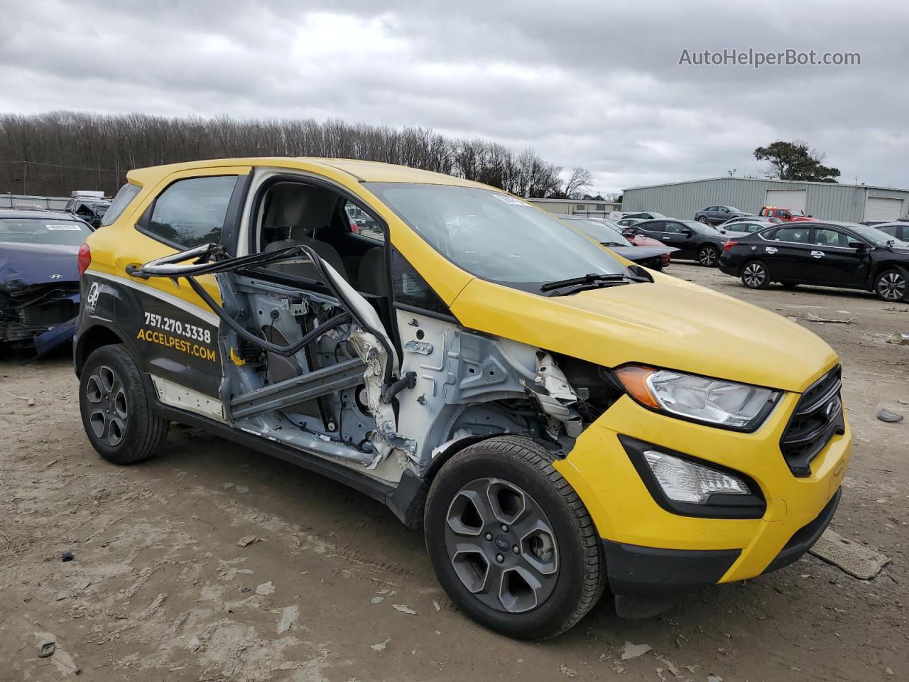 2020 Ford Ecosport S Yellow vin: MAJ3S2FE5LC386252