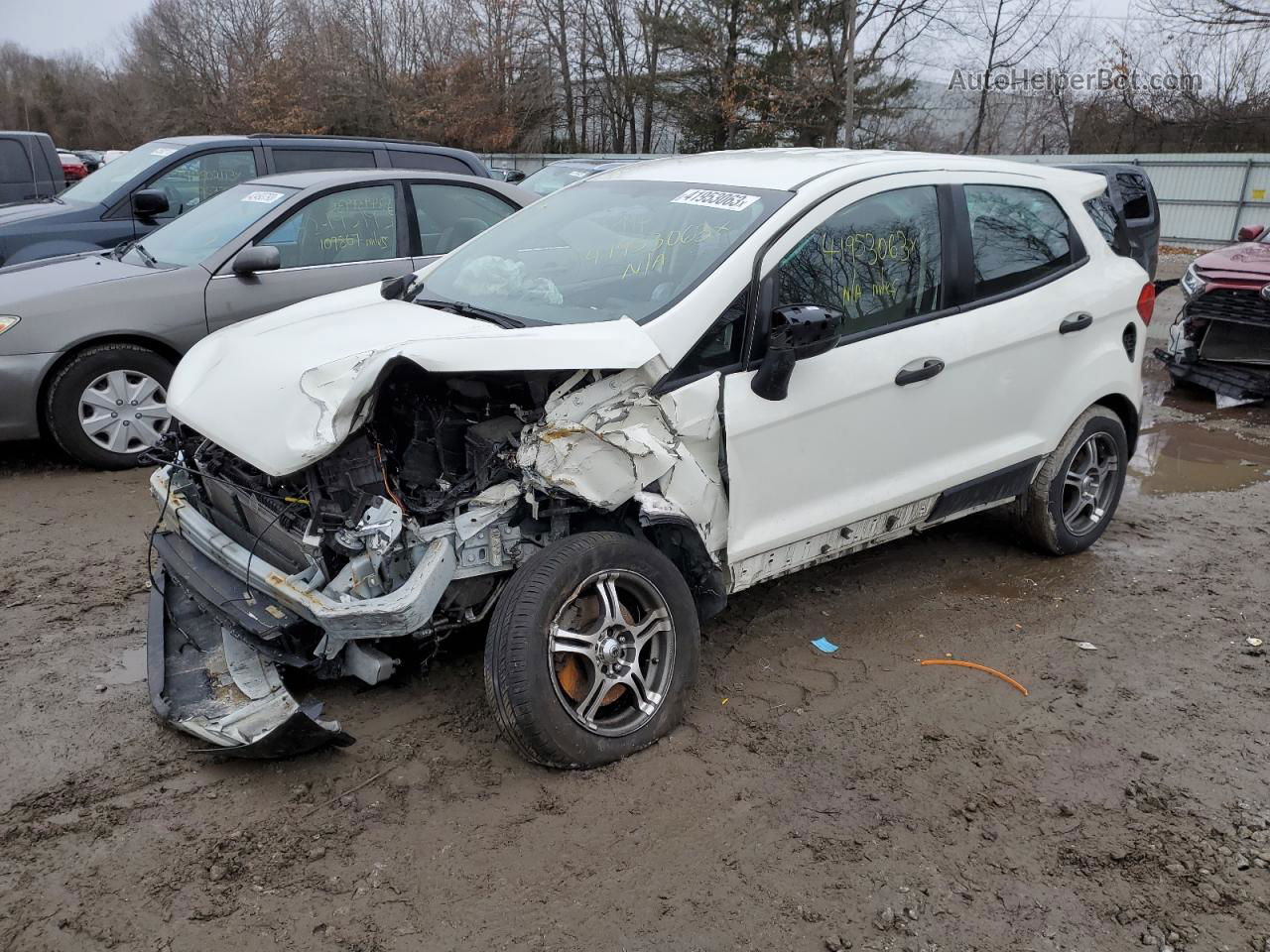 2019 Ford Ecosport S White vin: MAJ3S2FE7KC280853