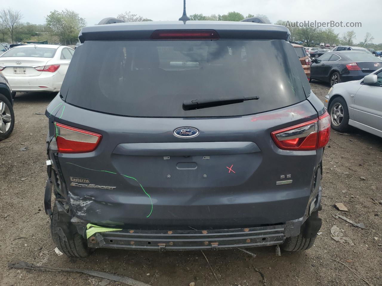 2019 Ford Ecosport Se Gray vin: MAJ3S2GE0KC250527