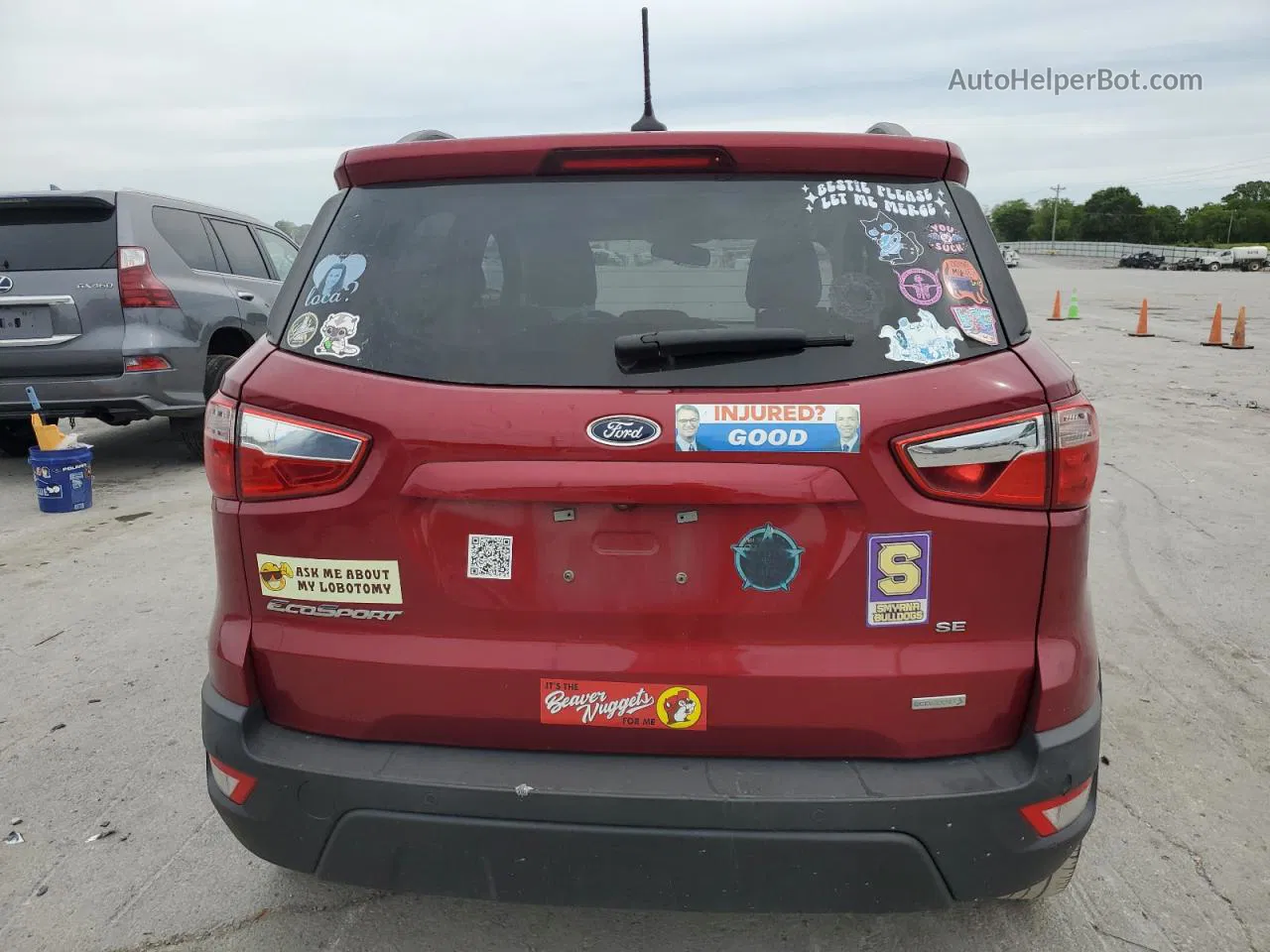 2019 Ford Ecosport Se Темно-бордовый vin: MAJ3S2GE5KC277187