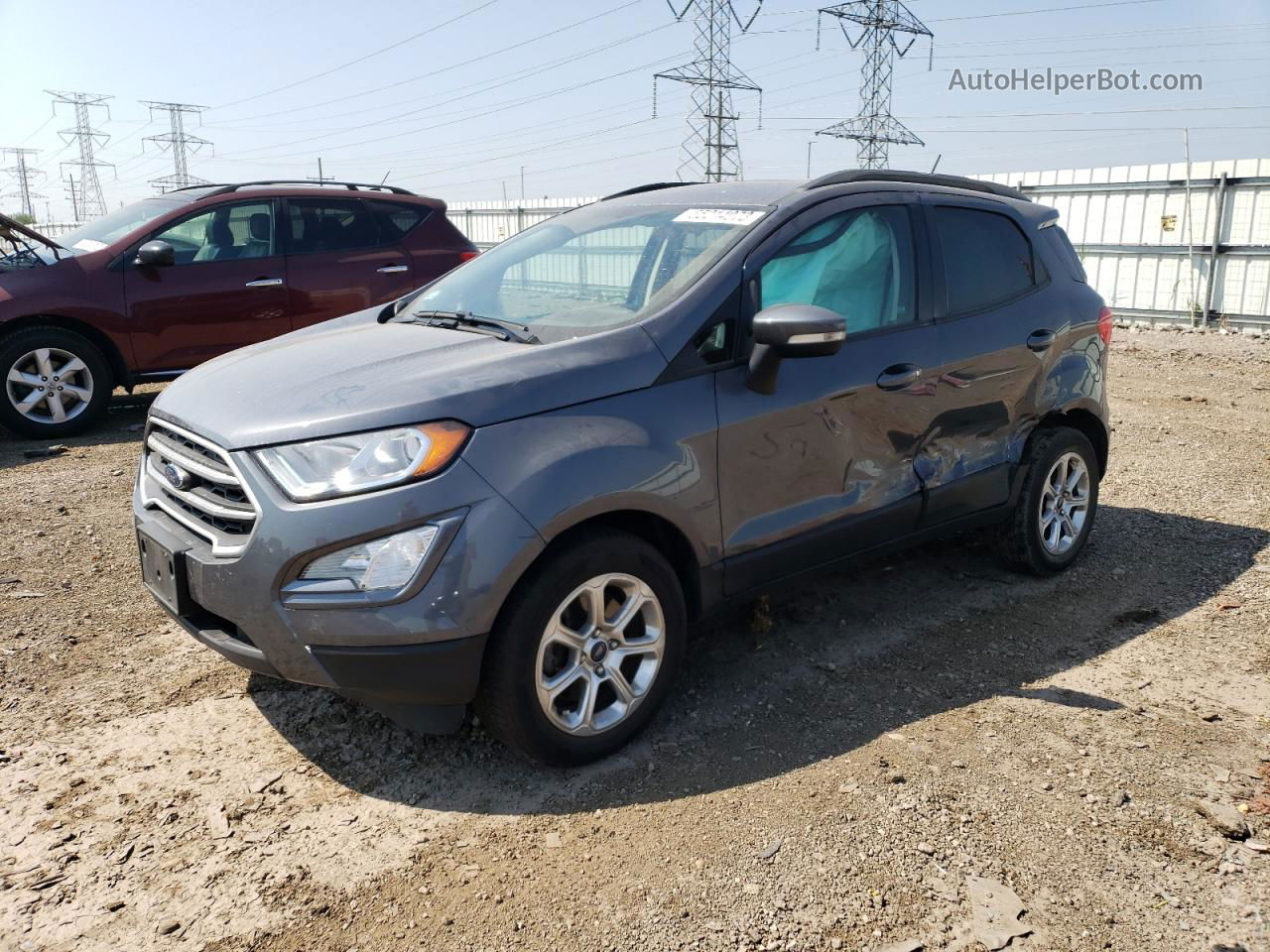 2019 Ford Ecosport Se Gray vin: MAJ3S2GE7KC252811