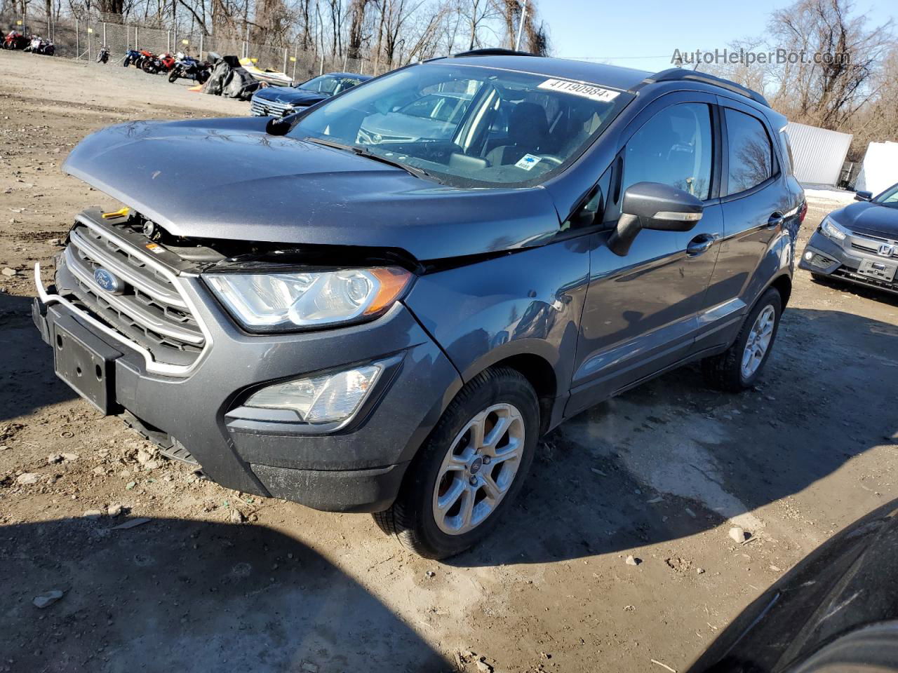 2019 Ford Ecosport Se Gray vin: MAJ3S2GE9KC285017