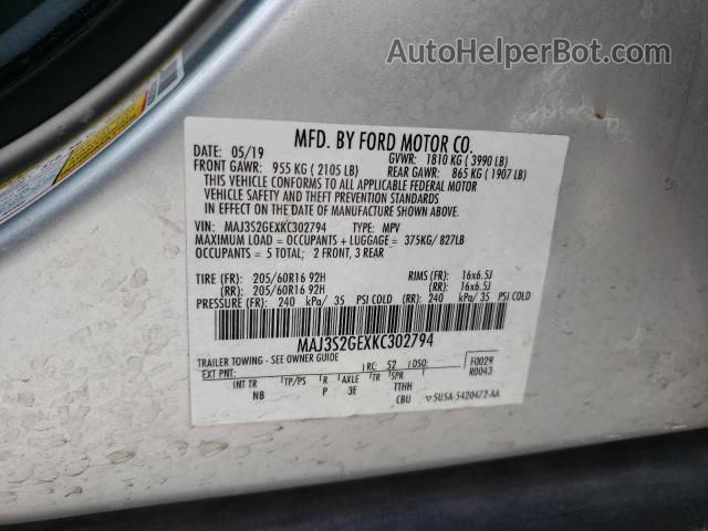 2019 Ford Ecosport Se Gray vin: MAJ3S2GEXKC302794