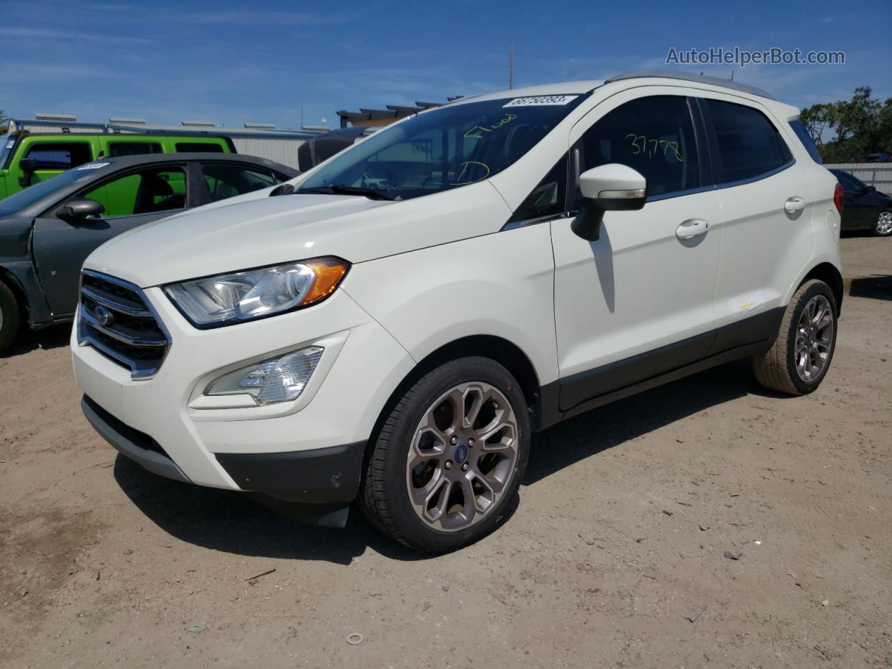 2019 Ford Ecosport Titanium Белый vin: MAJ3S2KE2KC297842