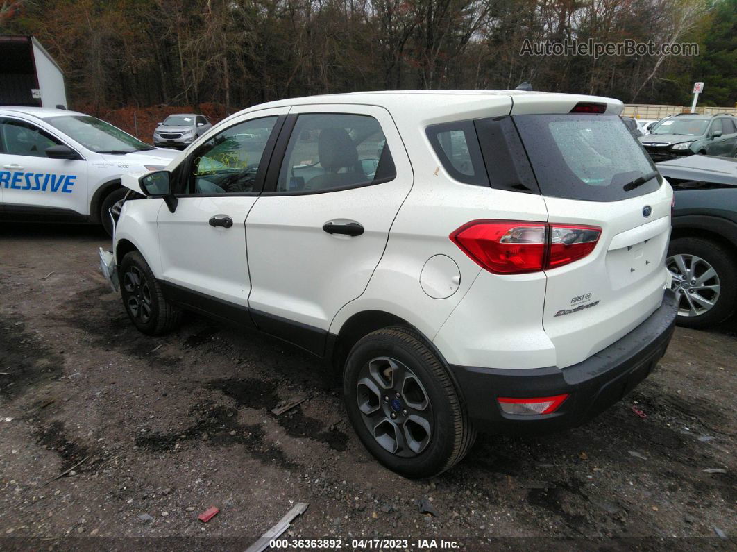 2019 Ford Ecosport S White vin: MAJ6S3FL6KC282305