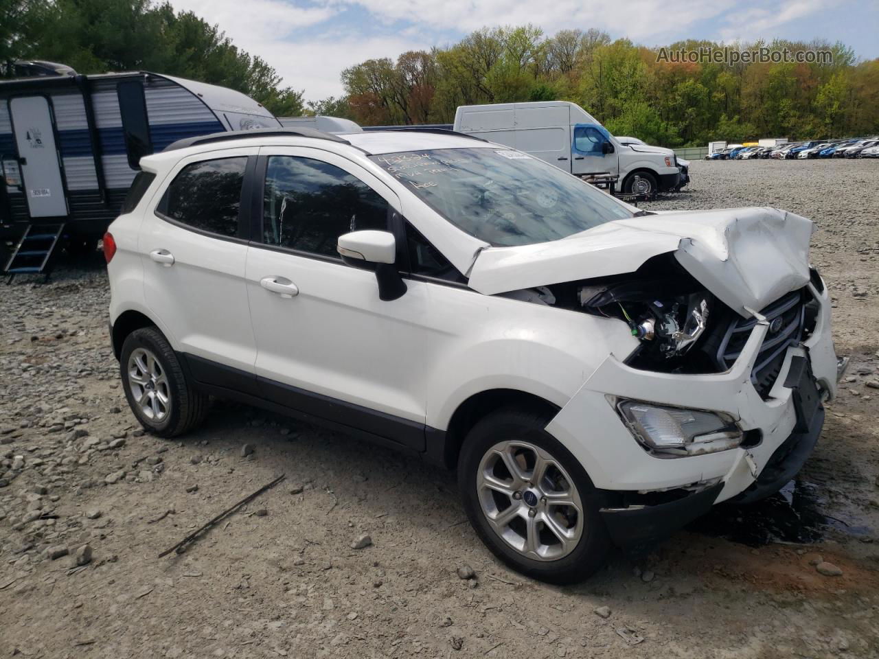 2019 Ford Ecosport Se White vin: MAJ6S3GL2KC258727