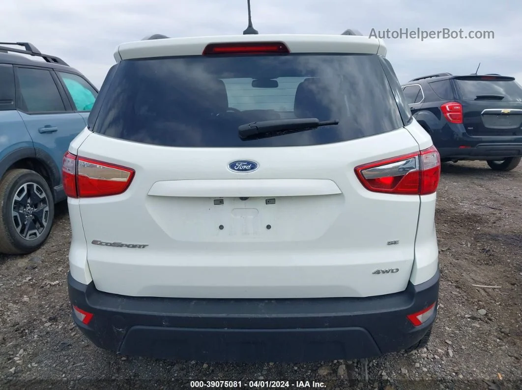 2019 Ford Ecosport Se White vin: MAJ6S3GL5KC263193