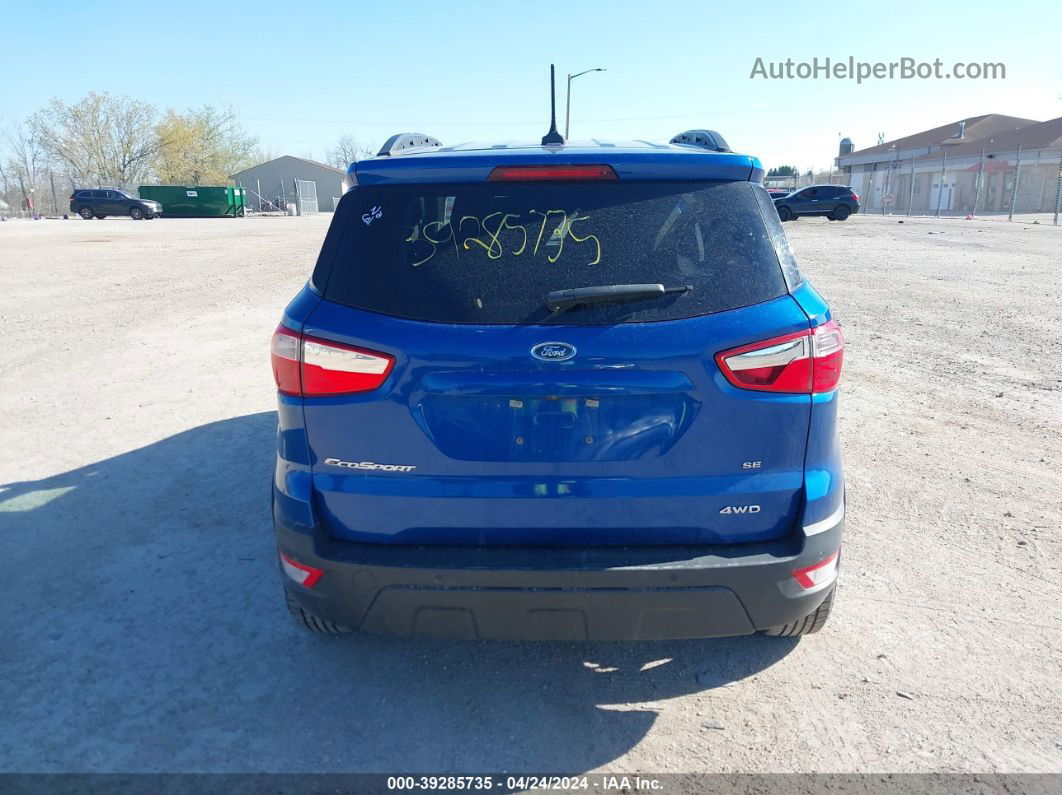 2019 Ford Ecosport Se Blue vin: MAJ6S3GL7KC263552