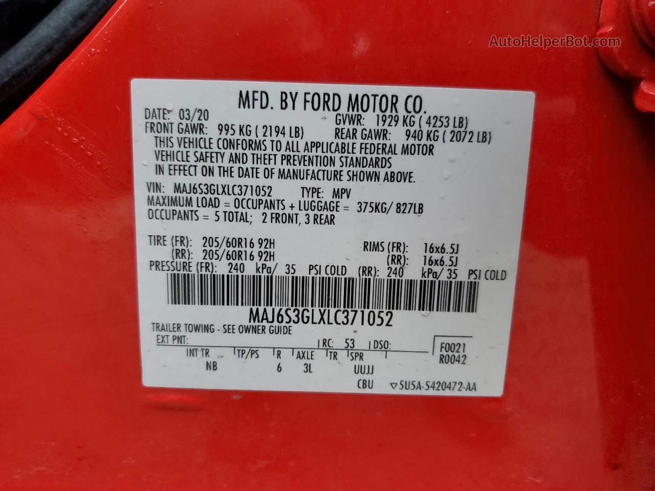 2020 Ford Ecosport Se Red vin: MAJ6S3GLXLC371052