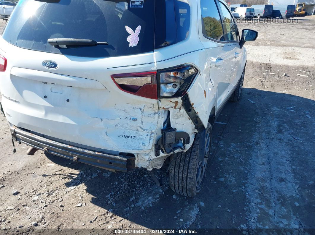 2019 Ford Ecosport Ses White vin: MAJ6S3JL4KC279555