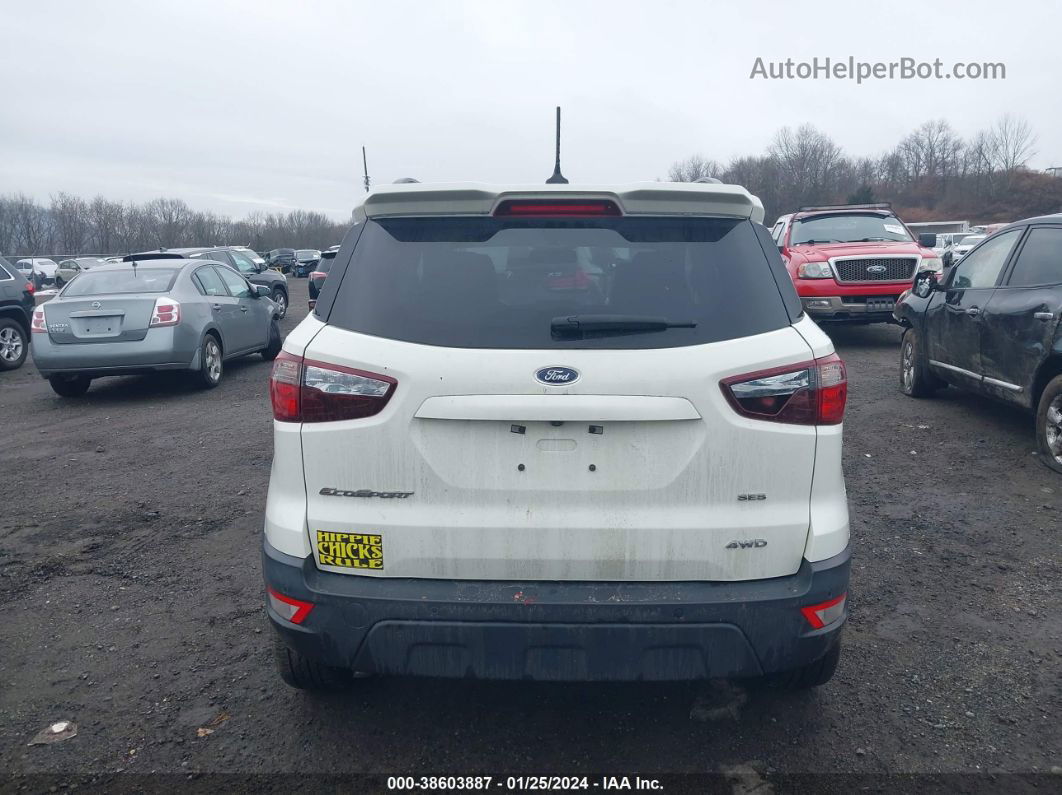 2019 Ford Ecosport Ses White vin: MAJ6S3JL5KC293657