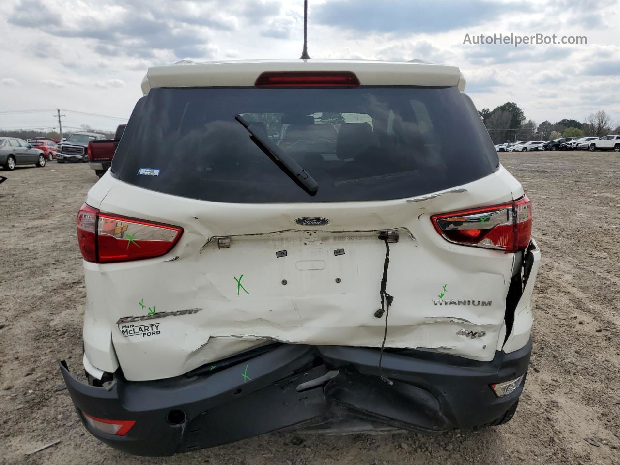 2020 Ford Ecosport Titanium Белый vin: MAJ6S3KL4LC351368