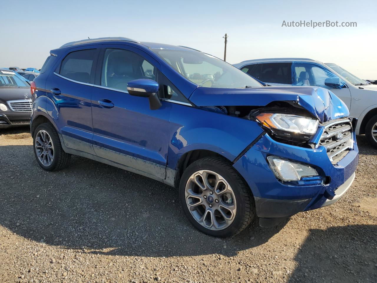 2019 Ford Ecosport Titanium Синий vin: MAJ6S3KL6KC287333