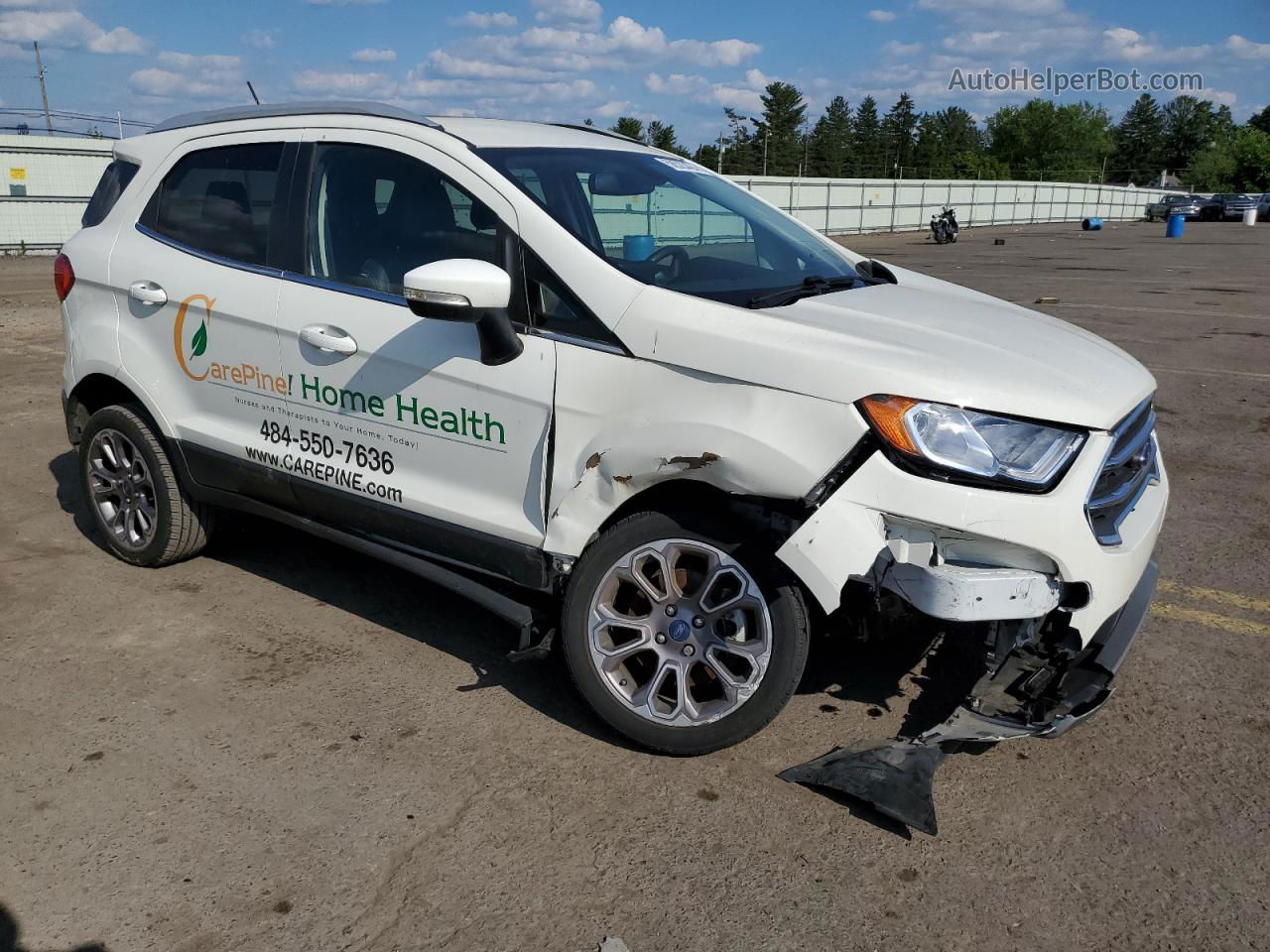 2019 Ford Ecosport Titanium White vin: MAJ6S3KL8KC285132