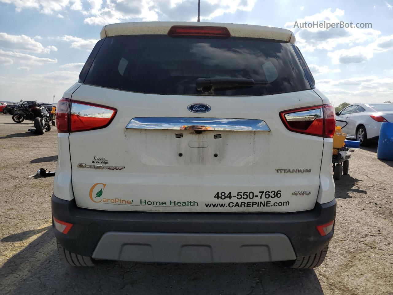 2019 Ford Ecosport Titanium White vin: MAJ6S3KL8KC285132