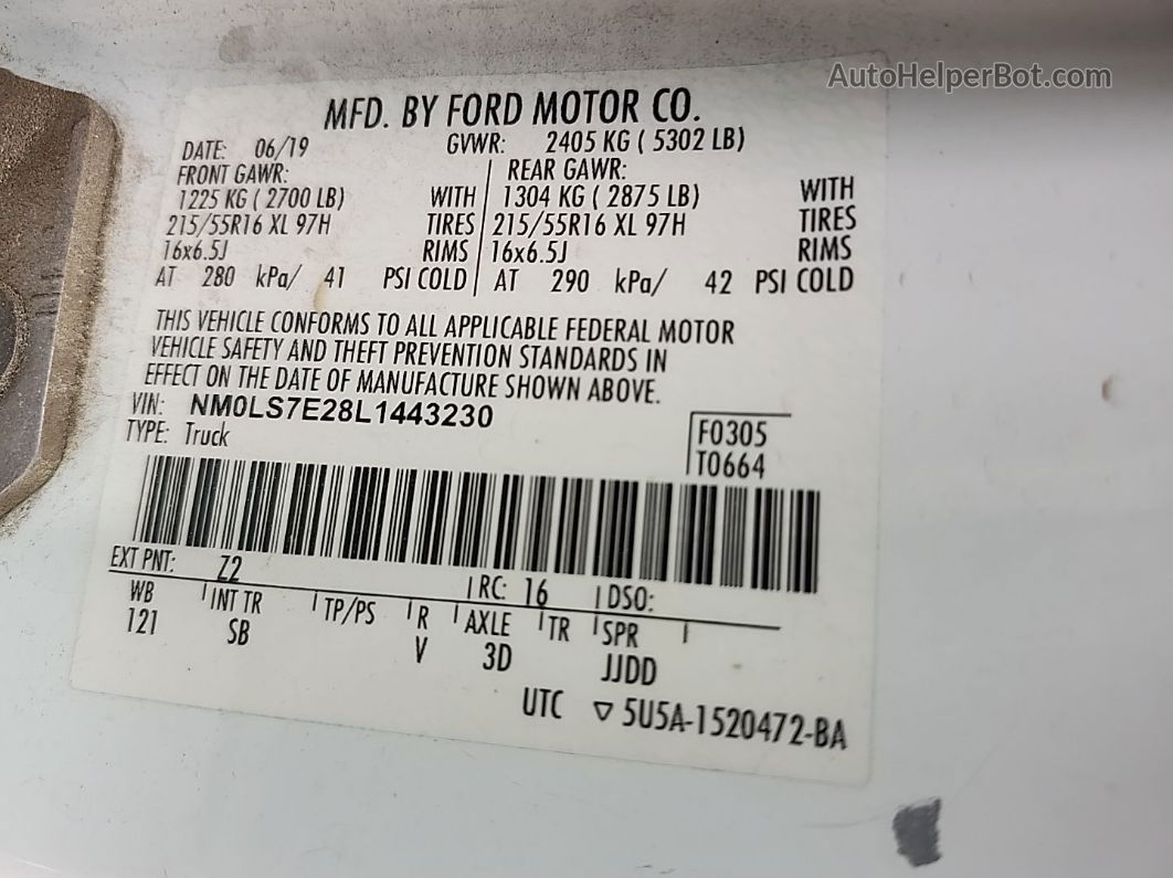 2020 Ford Transit Connect Xl vin: NM0LS7E28L1443230