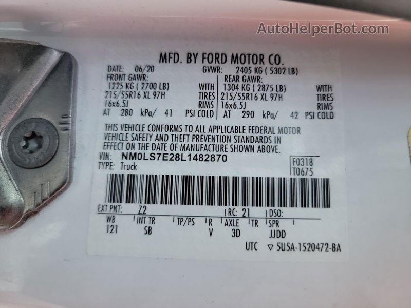 2020 Ford Transit Connect Xl vin: NM0LS7E28L1482870