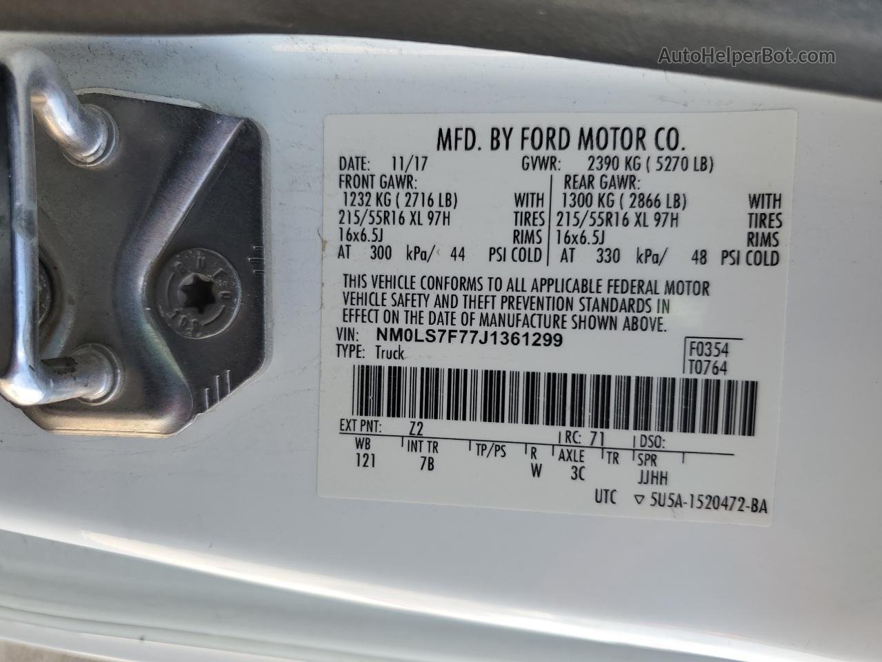 2018 Ford Transit Connect Xlt White vin: NM0LS7F77J1361299