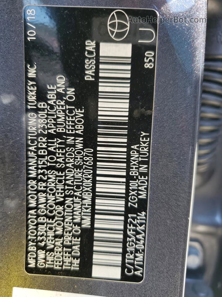 2019 Toyota C-hr Xle Silver vin: NMTKHMBX0KR076870
