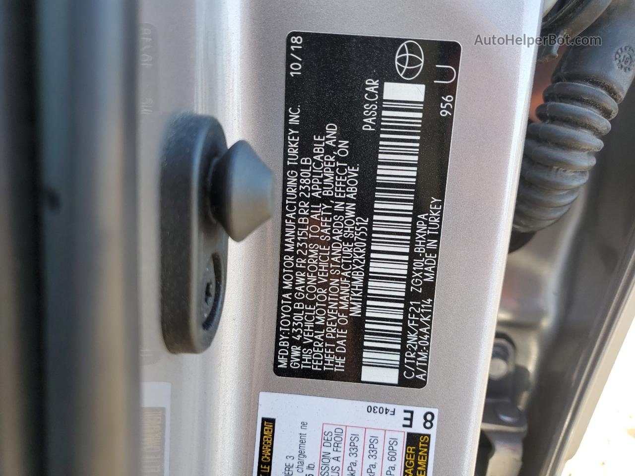 2019 Toyota C-hr Xle Silver vin: NMTKHMBX2KR075512