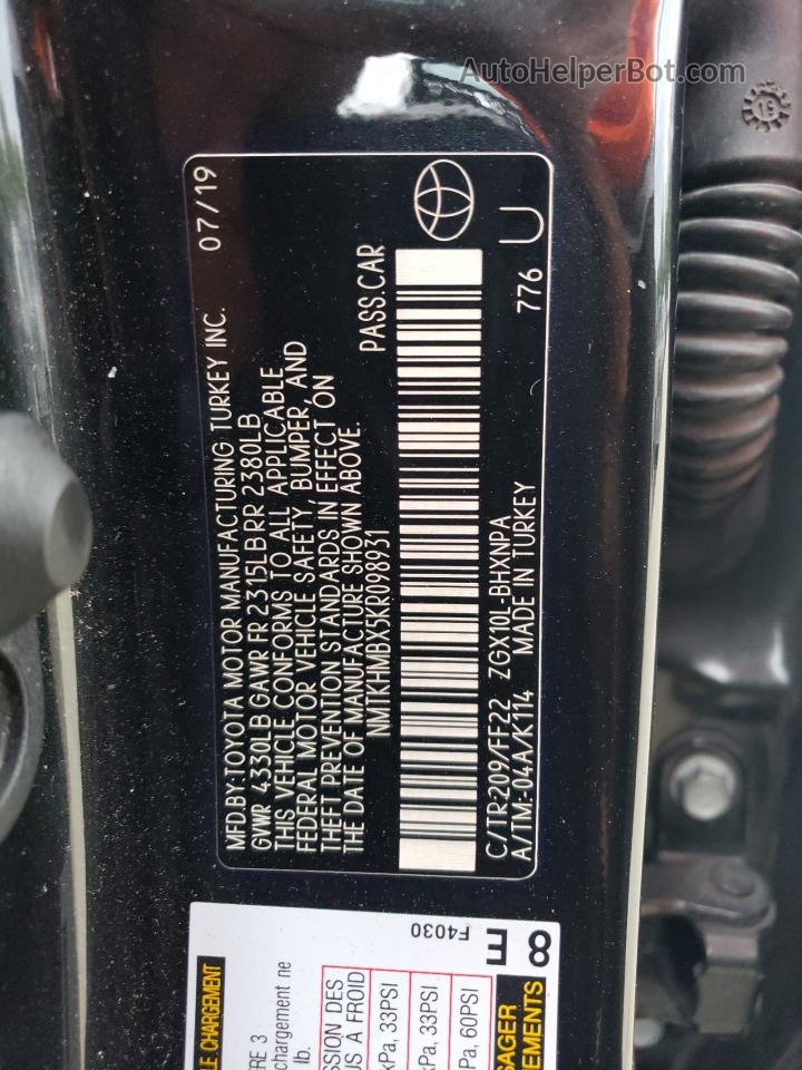 2019 Toyota C-hr Xle Черный vin: NMTKHMBX5KR098931