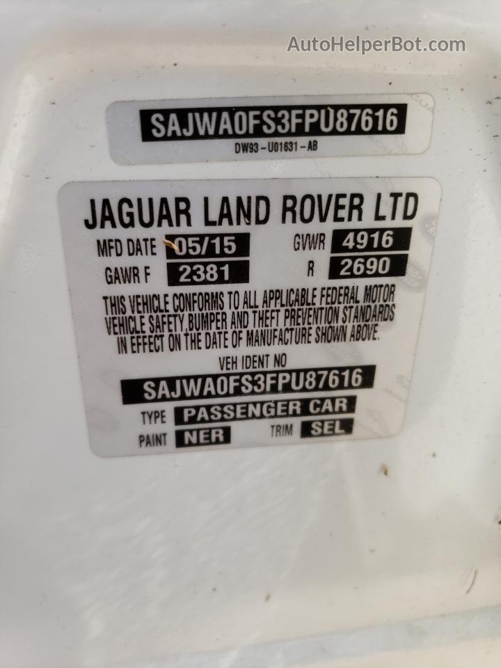2015 Jaguar Xf 2.0t Premium White vin: SAJWA0FS3FPU87616