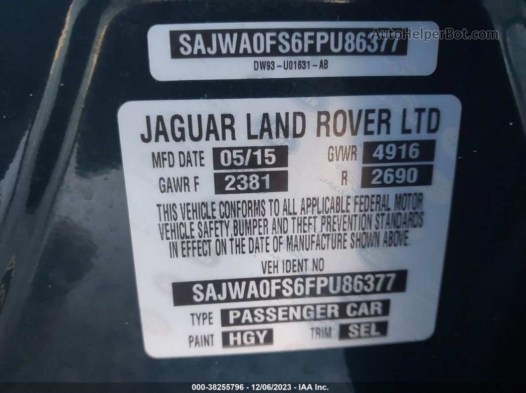 2015 Jaguar Xf 2.0t Premium Зеленый vin: SAJWA0FS6FPU86377