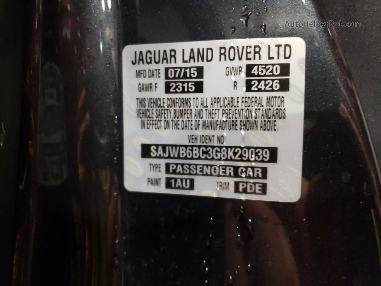 2016 Jaguar F-type S Gray vin: SAJWB6BC3G8K29039