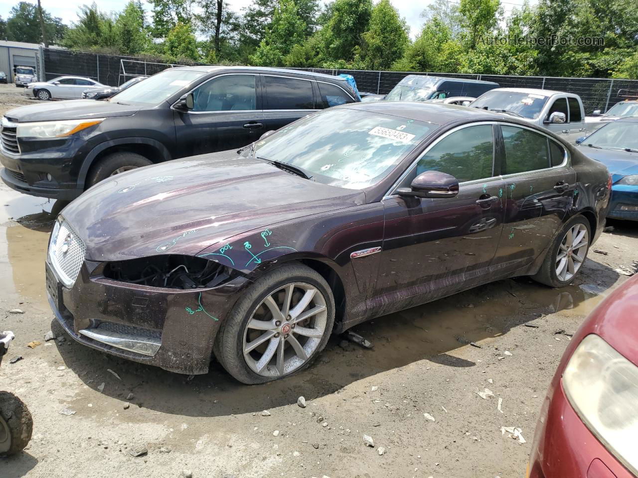 2015 Jaguar Xf 3.0 Sport Awd Burgundy vin: SAJWJ0FF8F8U56794