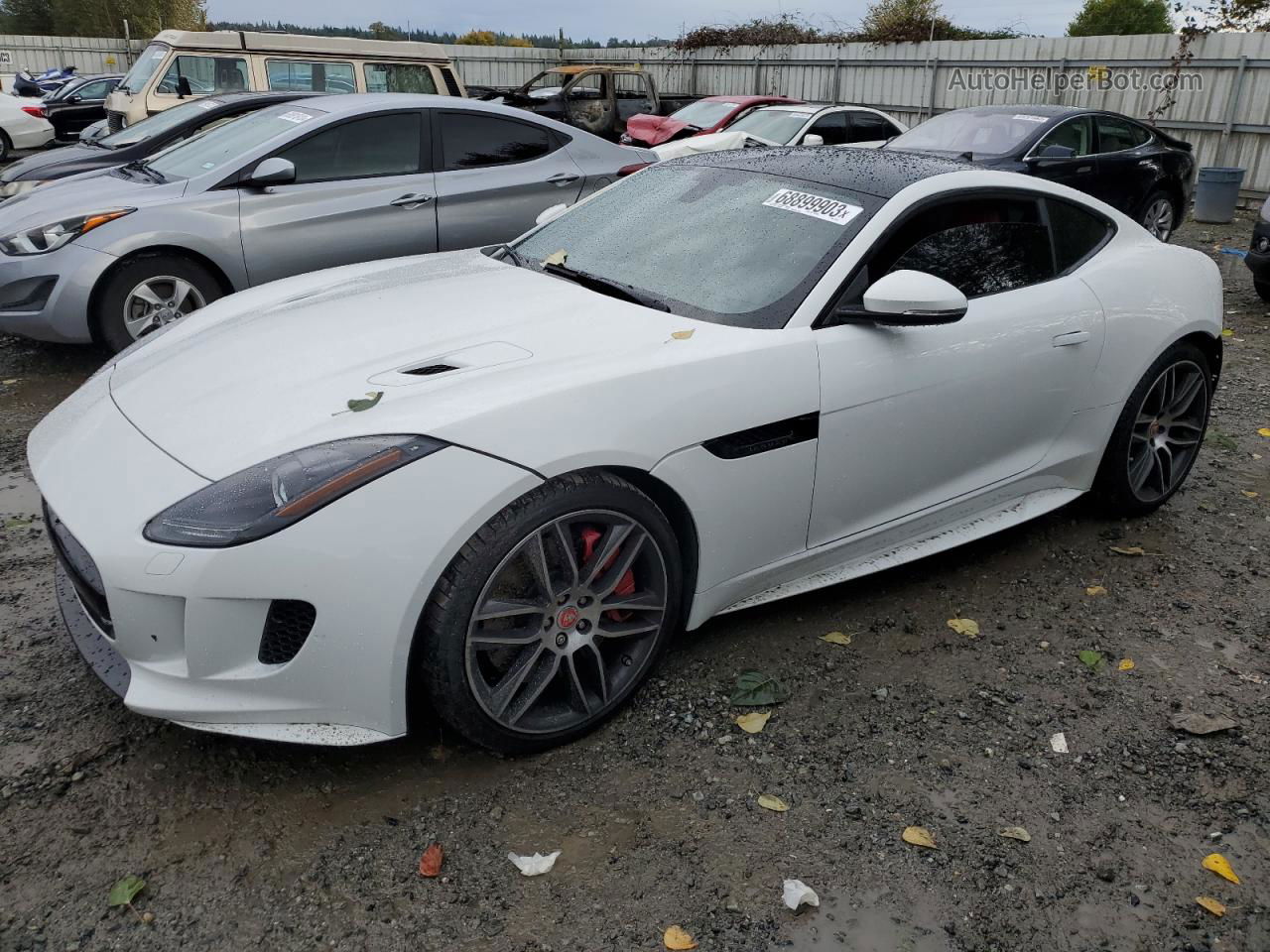 2016 Jaguar F-type R White vin: SAJWJ6DL1GMK34473